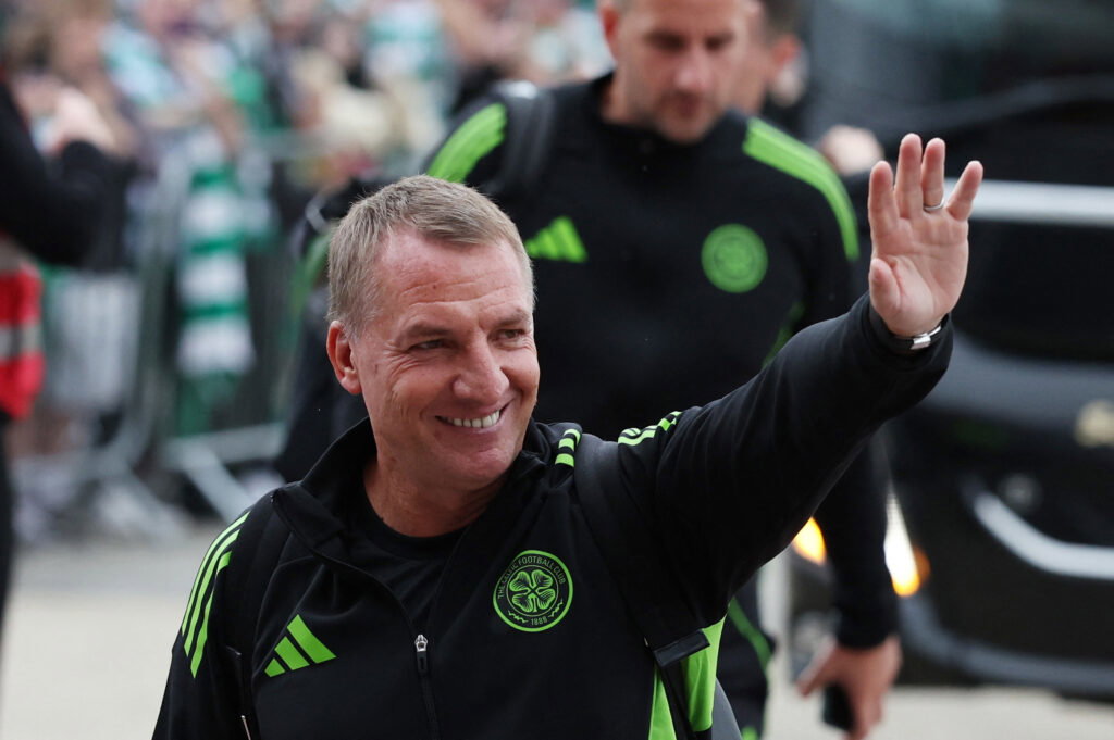 Brendan Rodgers entering Parkhead