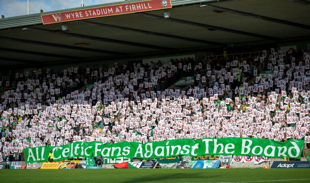 Celtic fans protesting