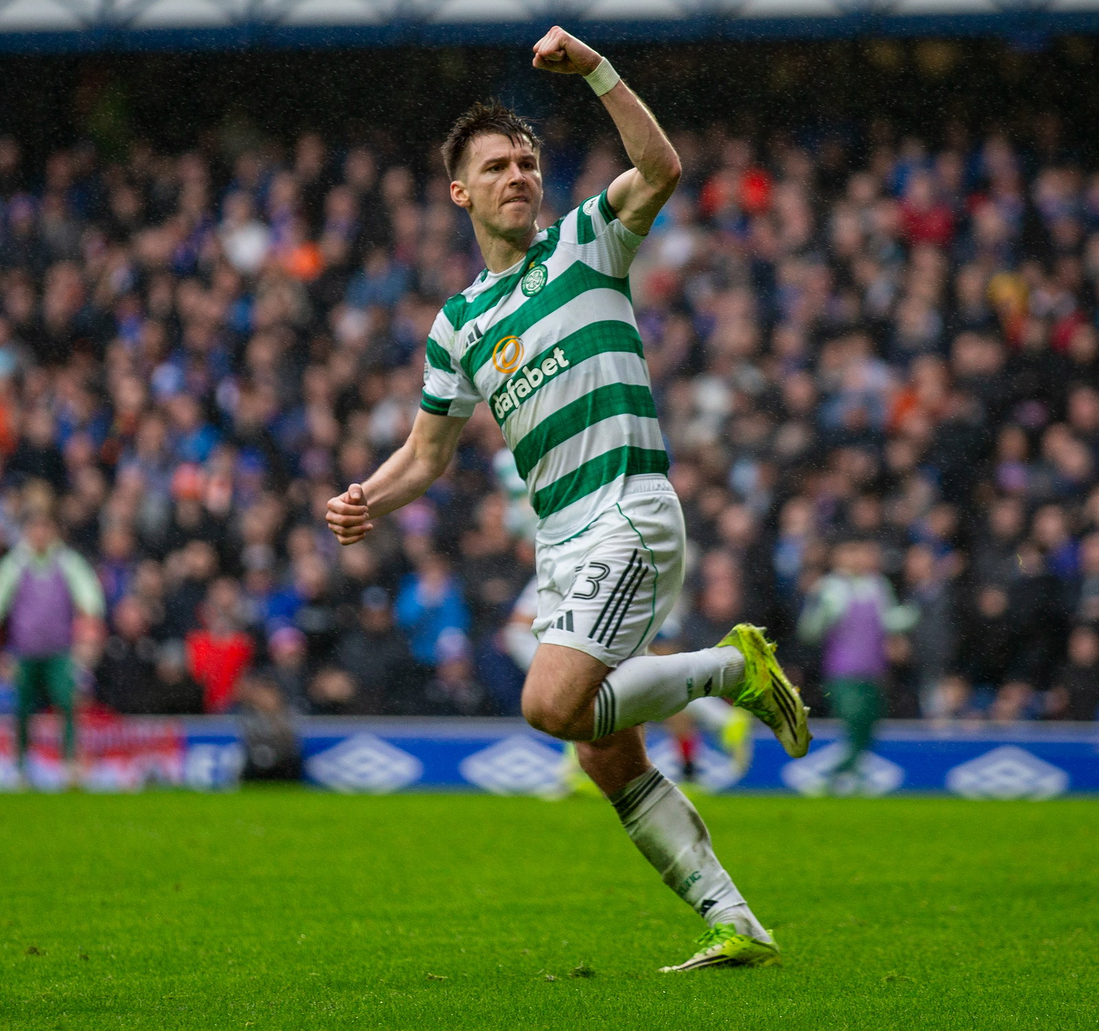 Celtic FC Kieran Tierney Scores at Ibrox