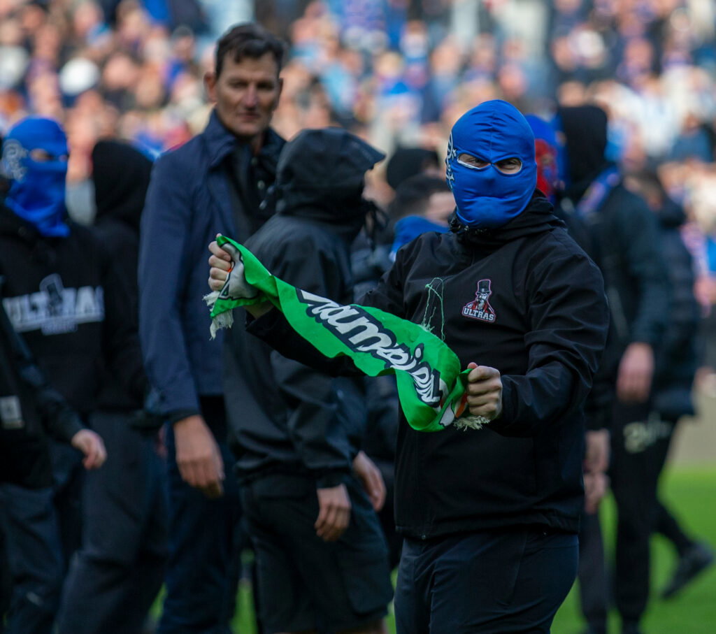 rangers fans union bear mask Ibrox