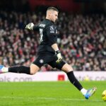Wolverhampton Wanderers goalkeeper Sam Johnstone during the Premier League match at the Emirates Stadium, London. Picture date: Saturday December 13, 2025.