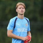 Marienfeld, Germany. 22nd July, 2026. MARIENFELD, 22-07-2026, trainingsfield Hotel-Residence Klosterpforte, season 2026/2027, Dutch pre-season football, training PSV, picture shows PSV Player Joel van den Berg Credit: Pro Shots/Alamy Live News