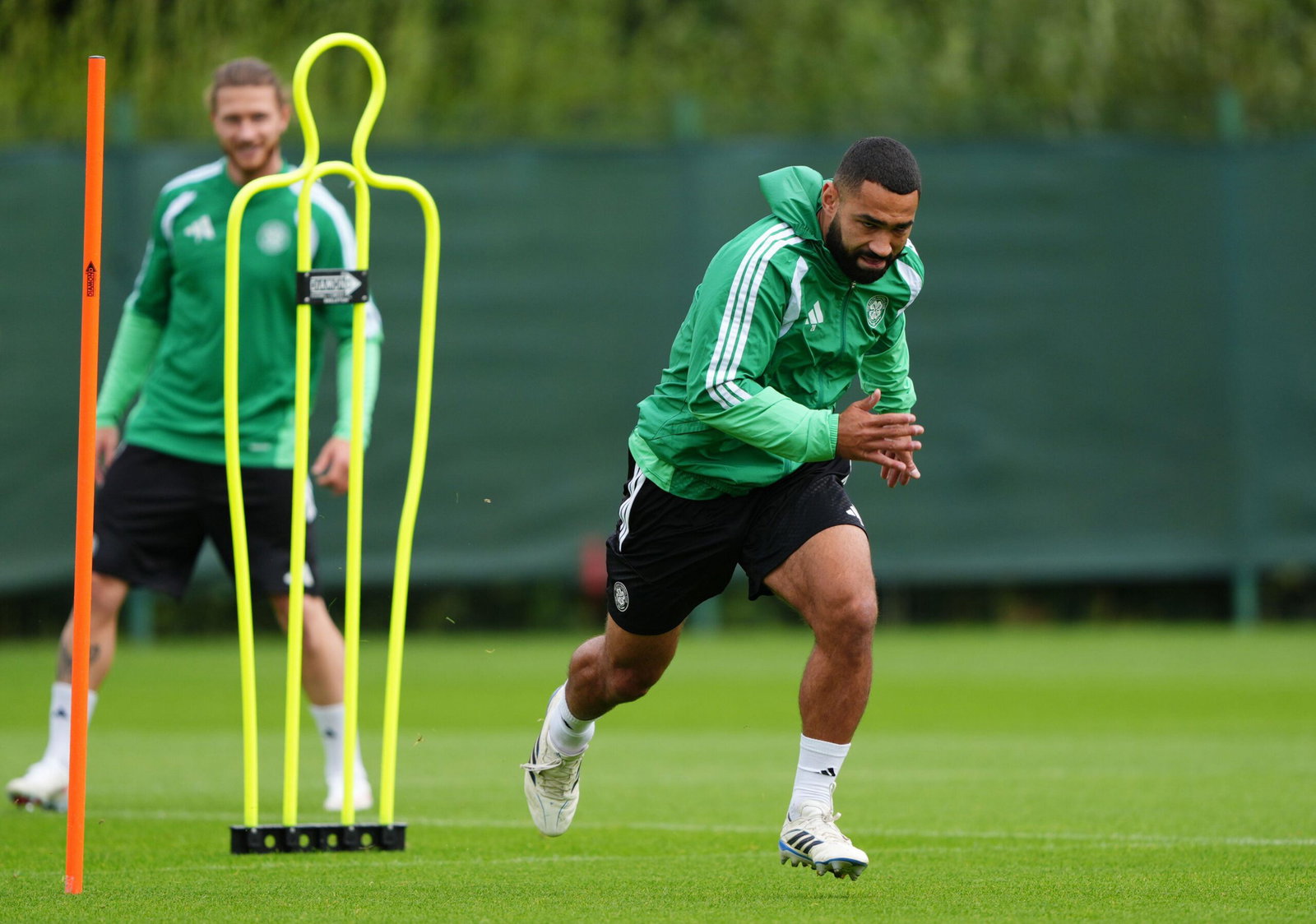 Celtic's Cameron Carter-Vickers during a training session at Lennoxtown Training Complex, Glasgow. Picture date: Tuesday August 18, 2026.