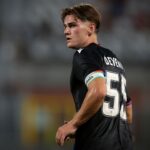 Como, Italy. 28th July, 2026. Justin Devenny of Crystal Palace FC looks across his shoulder during the Crystal Palace FC v FC Famalicao Como Cup 2026, Pre Season Friendly match at Stadio Giuseppe Sinigaglia, Como. Picture credit should read: Jonathan Mosc