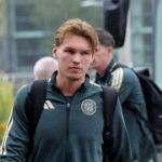 Celtic's Joel van den Berg arrives at the ground ahead of the William Hill Premiership match at Celtic Park